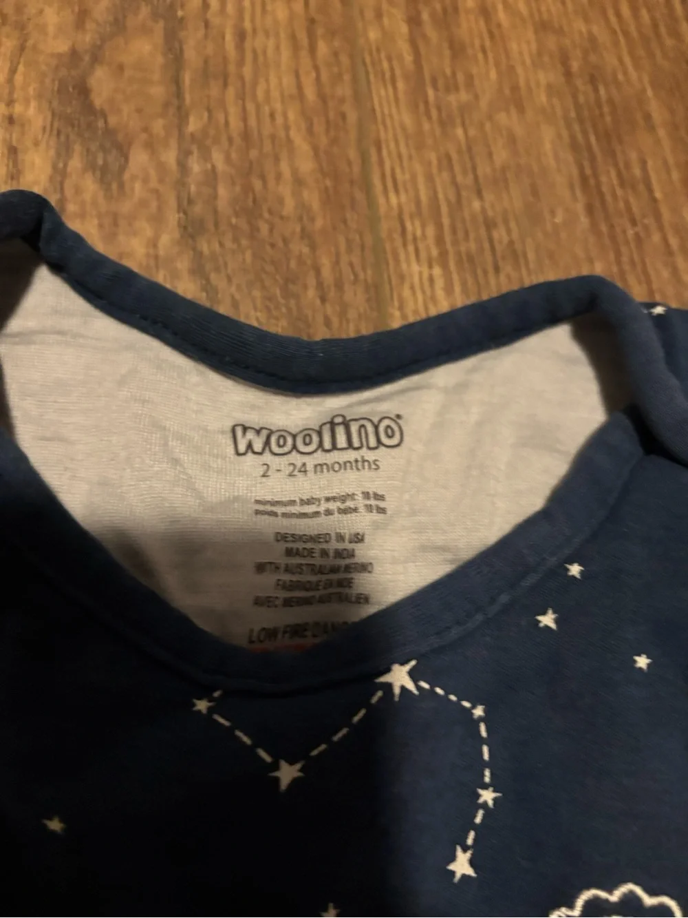 Woolino Navy Constellation Sleep Sack - Picture 4 of 5